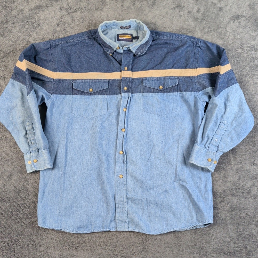 Vintage Panhandle Slim Western Long Sleeve Button Down Shirt  Size Large